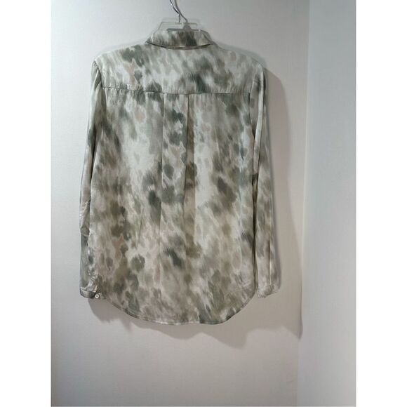 Cloth & Stone womens gray & white long sleeve button shirt w/pockets XS #34-0856 - Picture 2 of 4